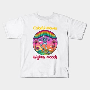 Dancing Skeleton Rainbow Kids T-Shirt